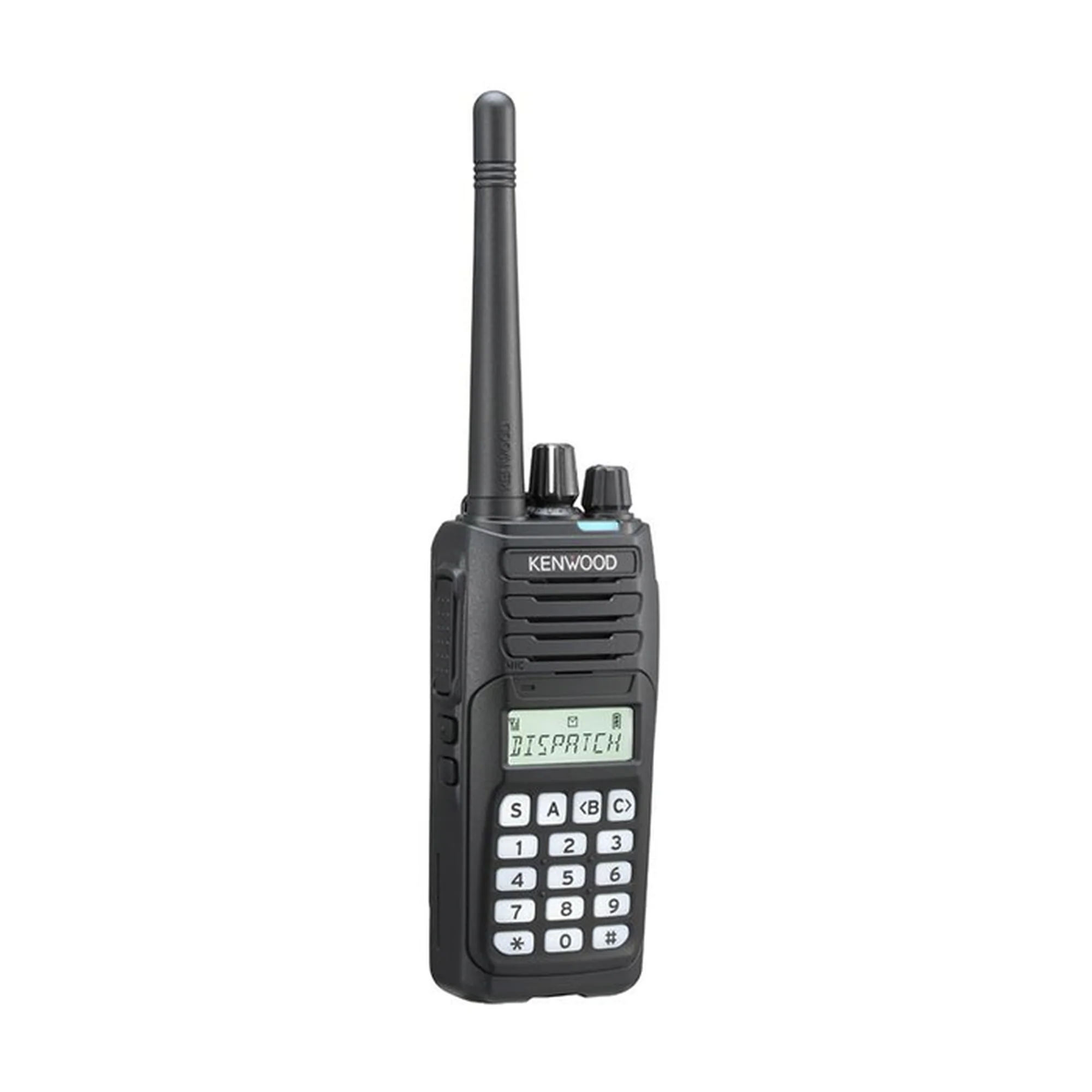 Radio portátil Kenwood UHF analogico 400-470 MHz, Digital DMR-Analógico, DTMF, IP67, 5 Watts, 260 Canales, Roaming, Encriptación, GPS, Inc. antena, batería, cargador y clip