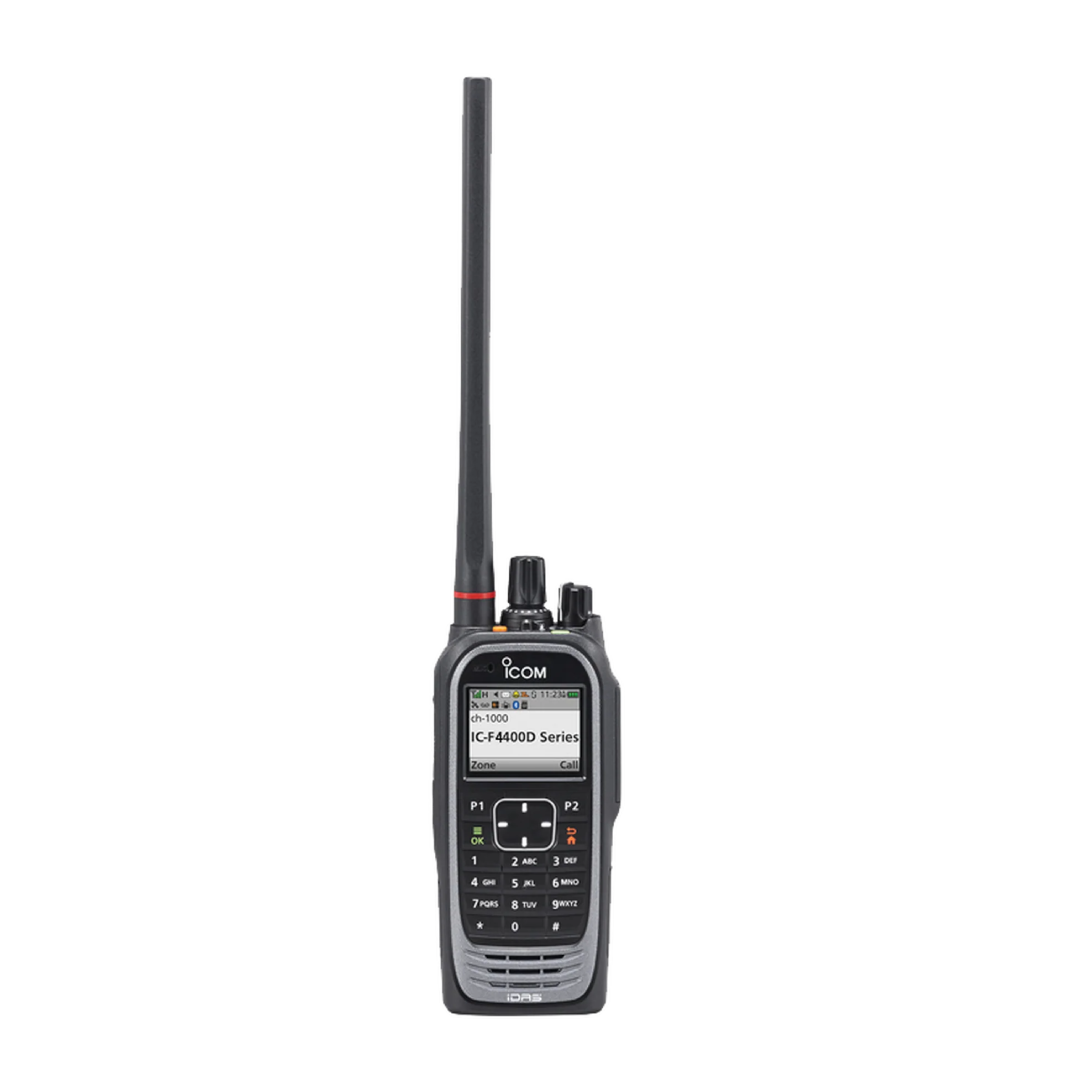 Radio digital NXDN con pantalla a color en la banda de UHF, rango de frecuencia 380-470MHz, de 1024 canales, sumergible IP68, encriptación DES, GPS, bluethooth. no incluye cargador ni antena.